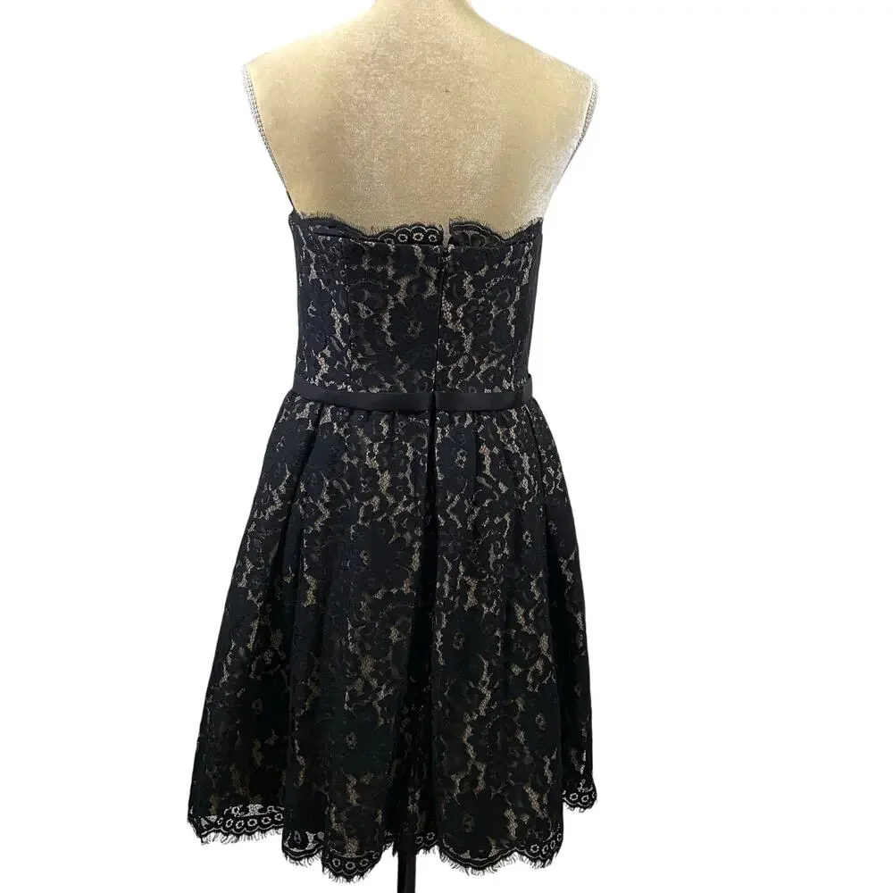 Nwt Robert Rodrigues Neiman Marcus for Target Strapless Black Lace Dress Size 10